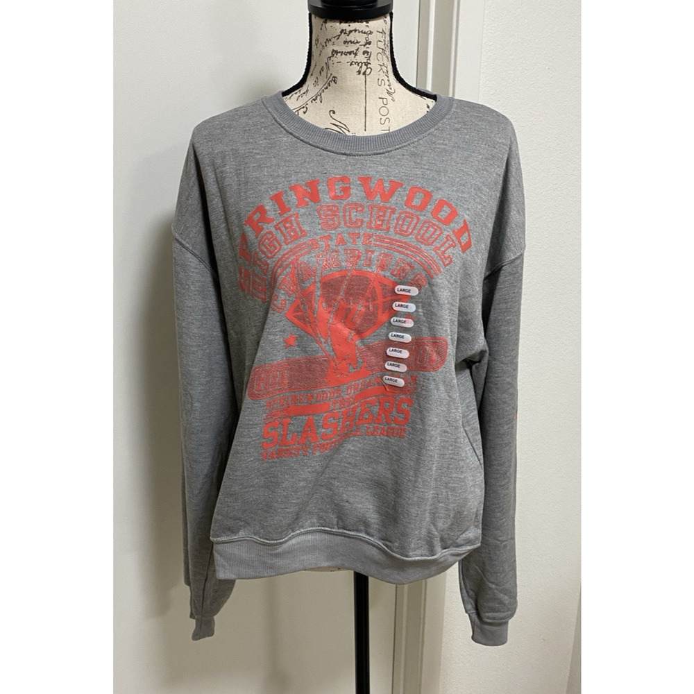 Nightmare On Elm Street Sweatshirt Large Grey Freddy Horror Slasher 80s